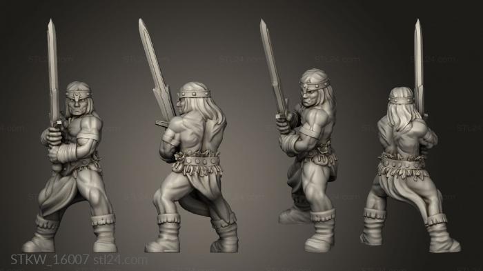 Military figurines (Sword Barbarian, STKW_16007) 3D models for cnc