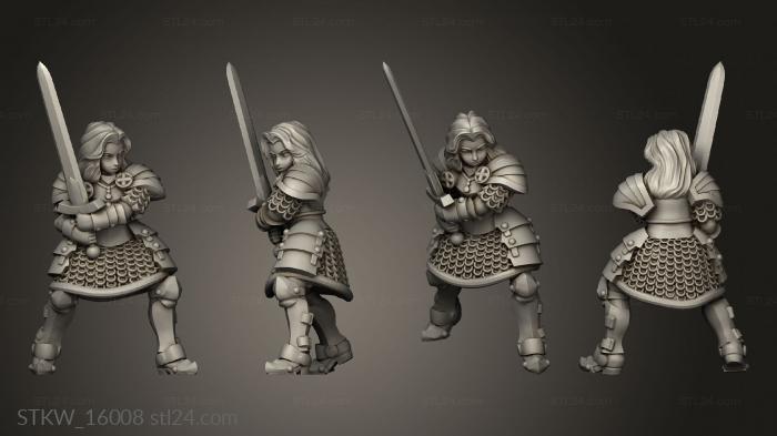 Military figurines (Sword Maiden, STKW_16008) 3D models for cnc