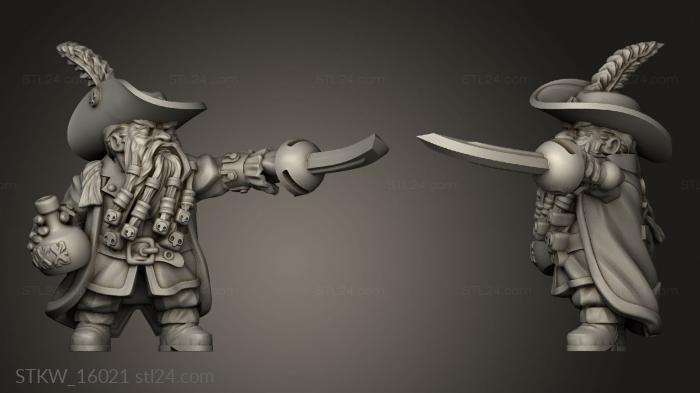 Military figurines (The Lost Pirate Dwarf, STKW_16021) 3D models for cnc