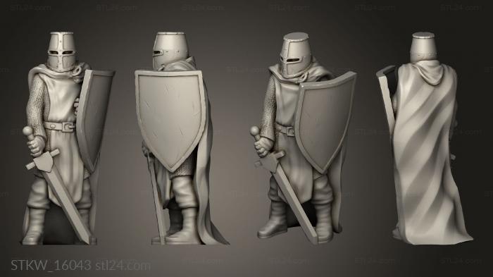 Military figurines (Warrior Shield, STKW_16043) 3D models for cnc