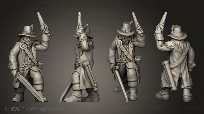 Military figurines (Witch Hunter with Pistol, STKW_16044) 3D models for cnc