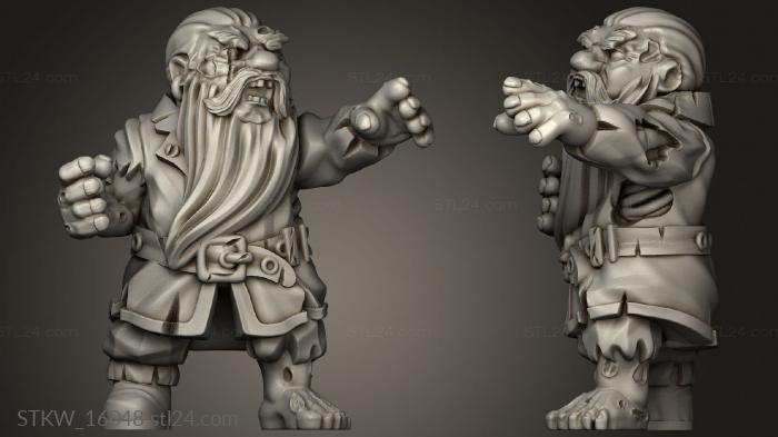 Military figurines (Zombie Dwarf, STKW_16048) 3D models for cnc