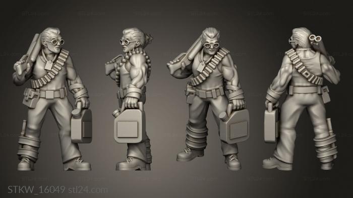 Military figurines (Zombie Hunter, STKW_16049) 3D models for cnc