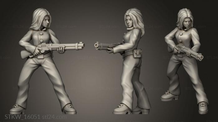 Military figurines (Zombie Hunter Female Gun, STKW_16051) 3D models for cnc