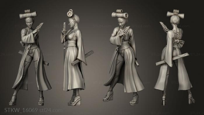 Military figurines (One Kunoichi Sister, STKW_16069) 3D models for cnc