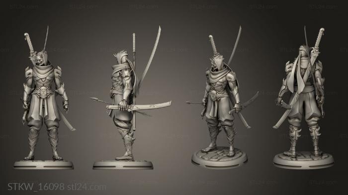 Military figurines (Oni Genji Ninja, STKW_16098) 3D models for cnc