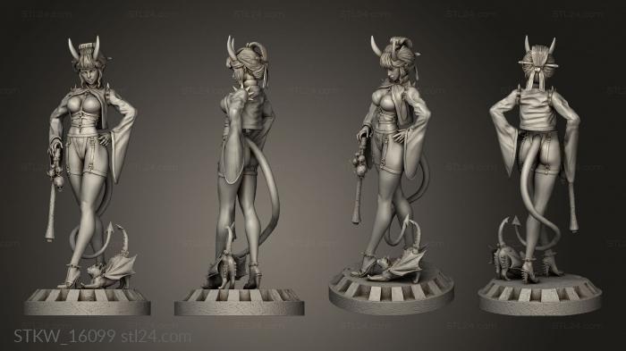 Military figurines (oni girl demon Leg, STKW_16099) 3D models for cnc