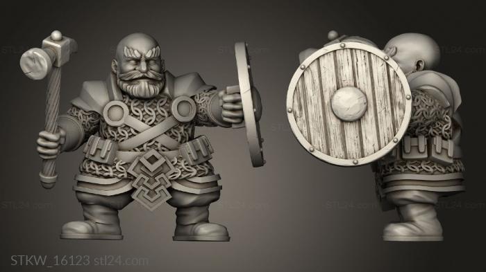 Military figurines (OPR Dwarf Warriors Axe, STKW_16123) 3D models for cnc