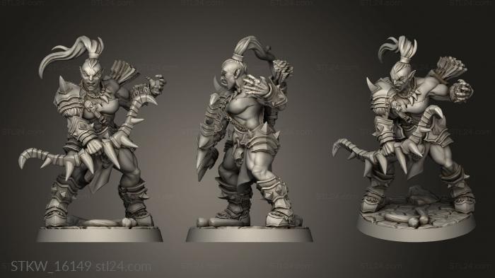 Military figurines (Modular Barbarians Ogre Lady, STKW_16149) 3D models for cnc