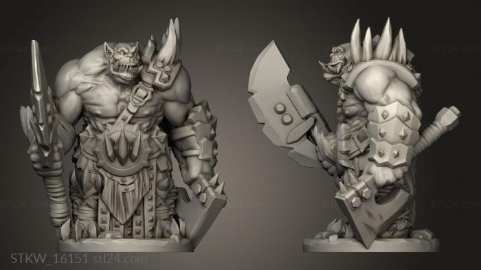 Military figurines (Orc Berserker, STKW_16151) 3D models for cnc