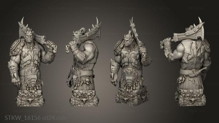 Military figurines (Orc Chess King, STKW_16156) 3D models for cnc