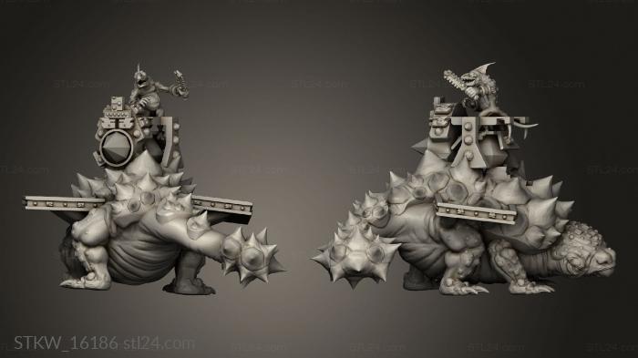 Military figurines (Ankylosaurus Cannon Ankylosaurus, STKW_16186) 3D models for cnc