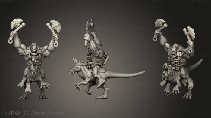 Military figurines (Big Riders Heavy Orcs Dino, STKW_16205) 3D models for cnc