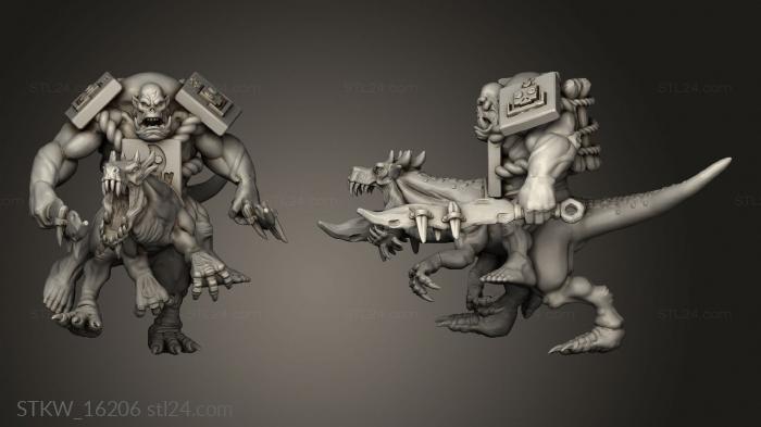 Military figurines (Big Riders Heavy Orcs Dino, STKW_16206) 3D models for cnc