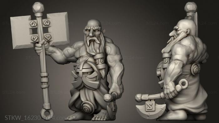 Military figurines (Dwarf Lord king dwarf, STKW_16230) 3D models for cnc