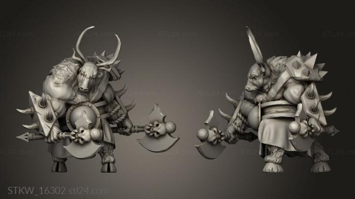 Military figurines (Minotaur Minotaurwarrior, STKW_16302) 3D models for cnc