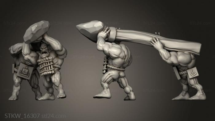 Military figurines (Orcs with Spearcbigspear, STKW_16307) 3D models for cnc