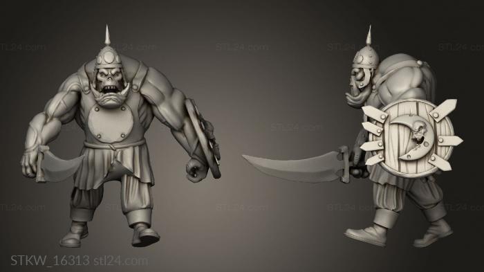 Military figurines (Orc Warrior, STKW_16313) 3D models for cnc