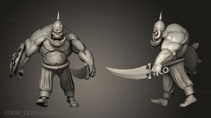 Military figurines (Orc Warrior, STKW_16314) 3D models for cnc