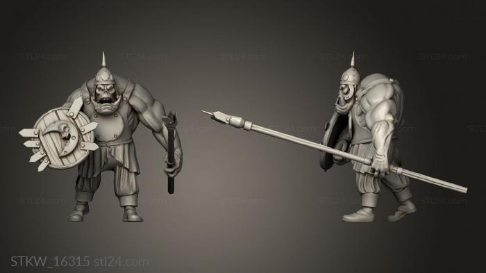 Military figurines (Orc Warrior, STKW_16315) 3D models for cnc