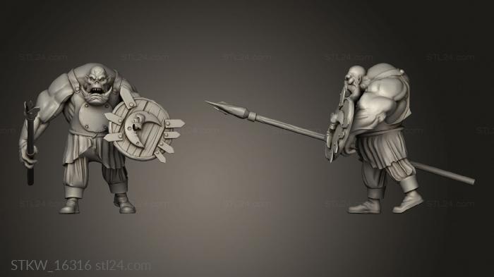 Military figurines (Orc Warrior, STKW_16316) 3D models for cnc