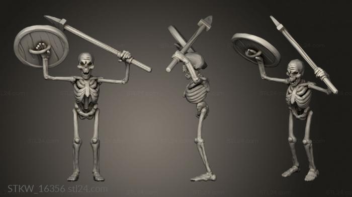 Military figurines (Skeleton Warriors, STKW_16356) 3D models for cnc