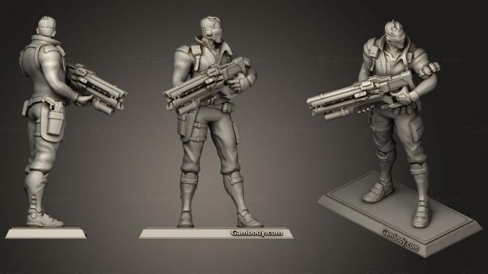 Military figurines (Overwatch Soldier 76, STKW_1638) 3D models for cnc