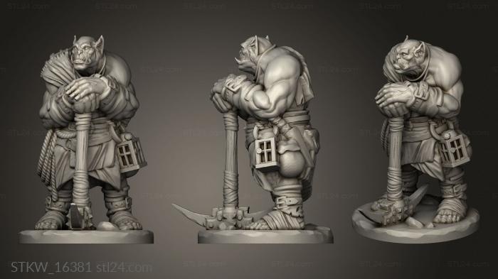 Military figurines (Orc Peon, STKW_16381) 3D models for cnc