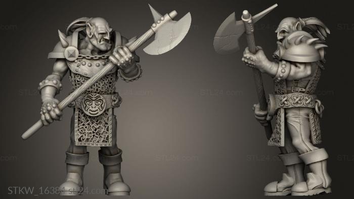 Military figurines (Orc Pikeman, STKW_16384) 3D models for cnc