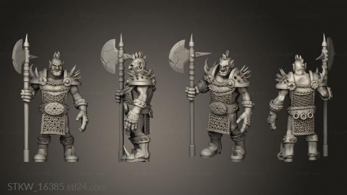 Military figurines (Orc Pikeman, STKW_16385) 3D models for cnc