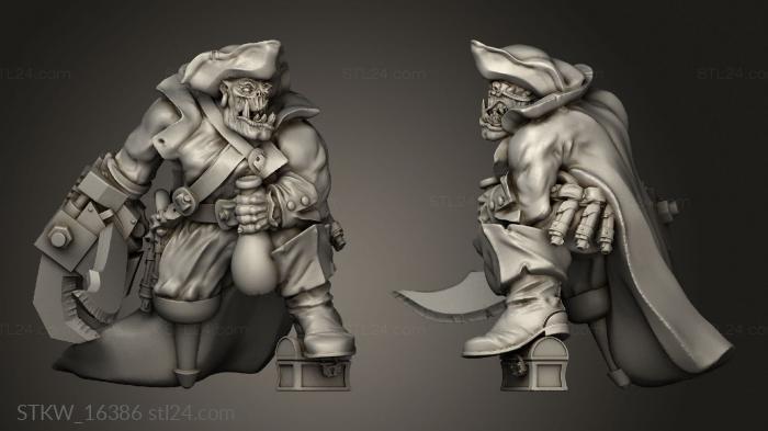 Military figurines (Orc pirate, STKW_16386) 3D models for cnc