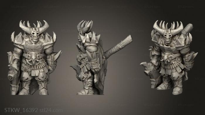 Military figurines (Orc War Chief Base, STKW_16392) 3D models for cnc