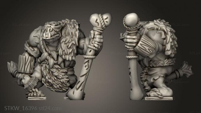 Military figurines (Orc Shaman, STKW_16396) 3D models for cnc