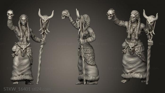 Military figurines (Orc Female Warlock Witch, STKW_16401) 3D models for cnc