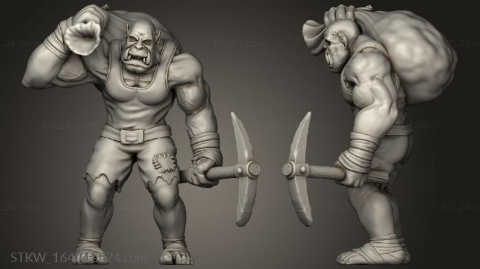 Military figurines (ORC Peon miner, STKW_16404) 3D models for cnc