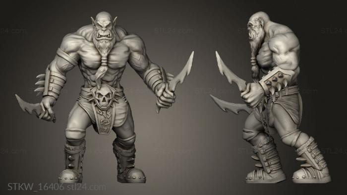 Military figurines (ORC ROGUE with two daggers, STKW_16406) 3D models for cnc