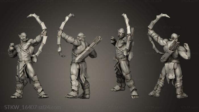 Military figurines (Orc Unit Archers Archers, STKW_16407) 3D models for cnc