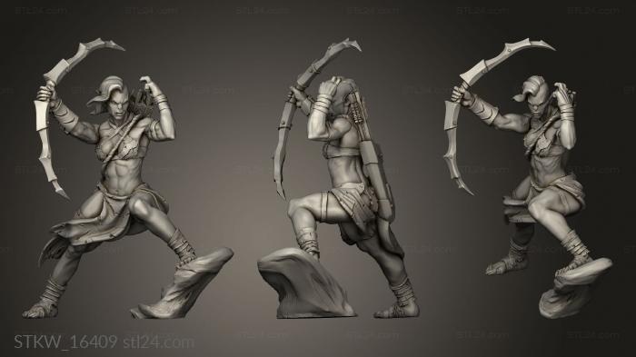 Military figurines (Orc Archers Female Archer, STKW_16409) 3D models for cnc