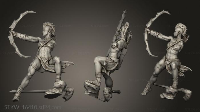 Military figurines (Orc Archers Female Archer, STKW_16410) 3D models for cnc