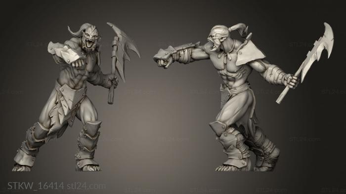 Military figurines (Orc Warrior, STKW_16414) 3D models for cnc