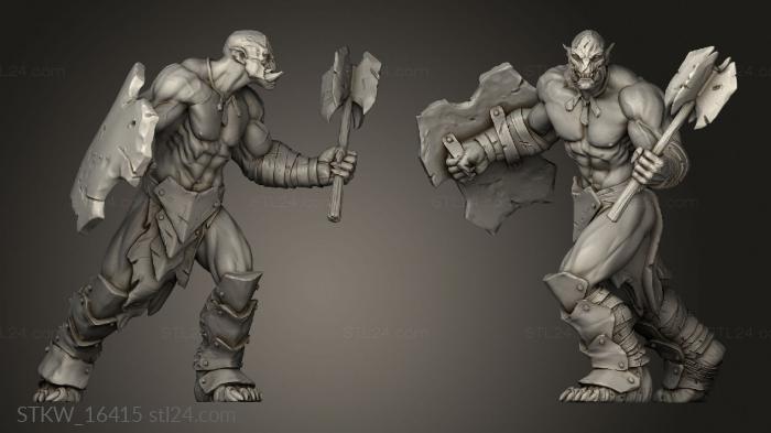 Military figurines (Orc Warrior, STKW_16415) 3D models for cnc