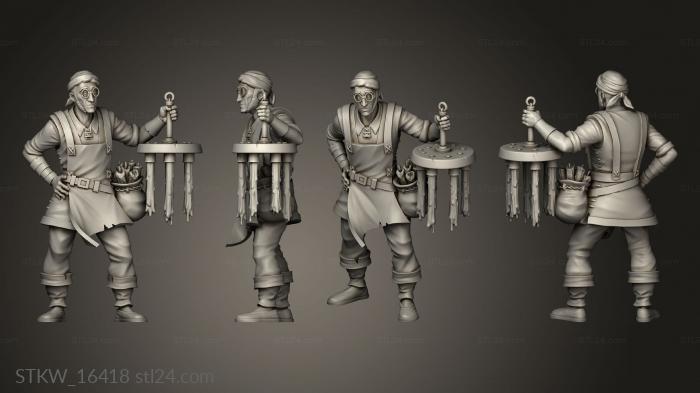 Military figurines (Orc Abbey Monks Candlemaker Candle Maker, STKW_16418) 3D models for cnc