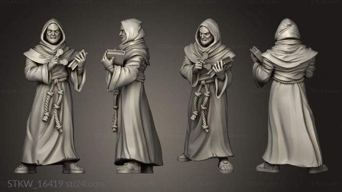 Military figurines (Orc Abbey Monks Candlemaker Monk Guillermo, STKW_16419) 3D models for cnc