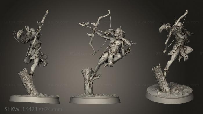 Military figurines (Orc Female Archer, STKW_16421) 3D models for cnc