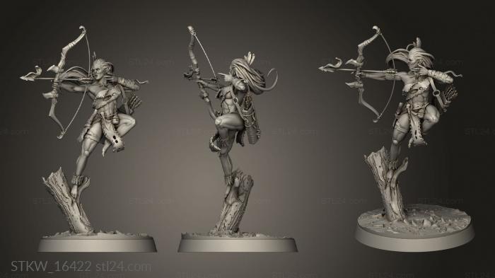 Military figurines (Orc Female Archer, STKW_16422) 3D models for cnc