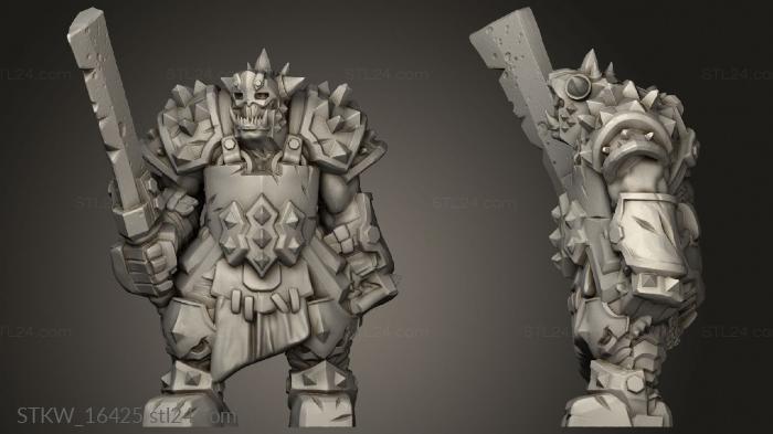 Military figurines (Orc Warrior, STKW_16425) 3D models for cnc