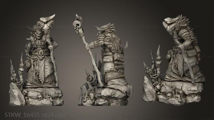 Military figurines (ORC HORDE SHAMAN, STKW_16435) 3D models for cnc