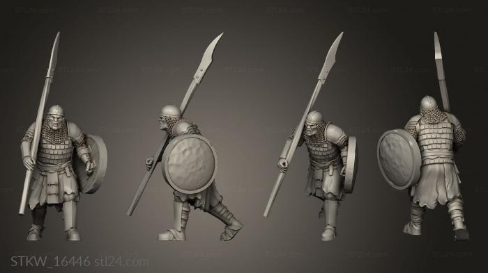 Military figurines (Orcos With spear, STKW_16446) 3D models for cnc