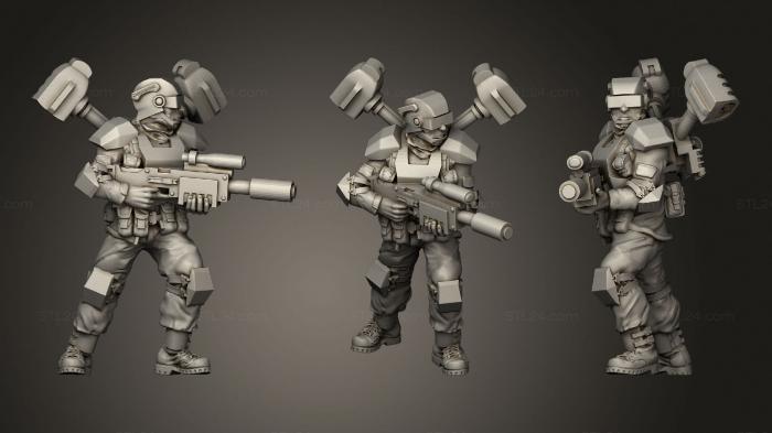 Military figurines (Paratrooper Pose 2, STKW_1645) 3D models for cnc