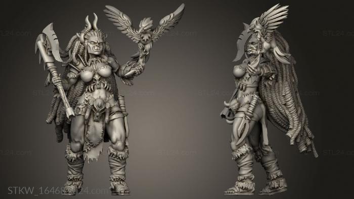 Military figurines (Orcs Female bird, STKW_16468) 3D models for cnc